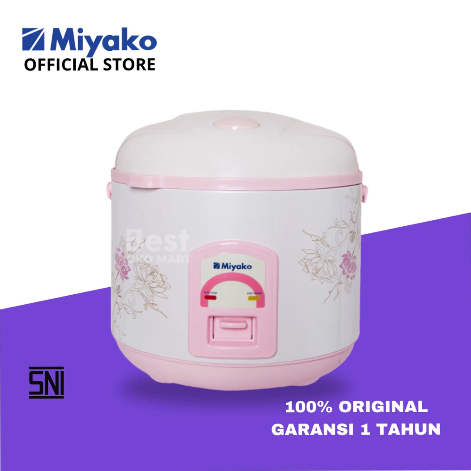 magic com miyako mcm638 rice cooker pink 3 in 1 anti lengket magic warmer plus 1.8 liter garansi resmi original