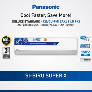 panasonic cs/cu pn12akj ac & purifier low voltage + nanoe x [1.5 pk] garansi resmi original
