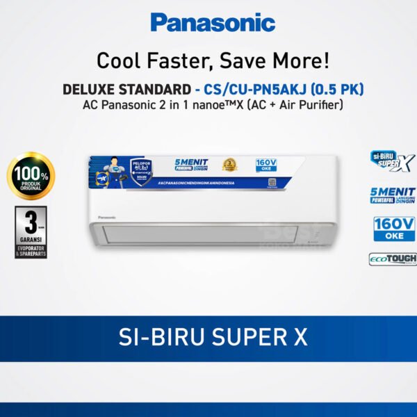 panasonic cs/cu pn5akj ac & purifier low voltage + nanoe x [0.5 pk] garansi resmi original