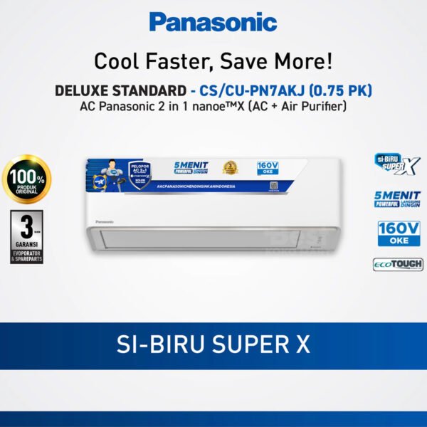 panasonic cs/cu pn7akj ac & purifier low voltage + nanoe x [0.75 pk] garansi resmi original