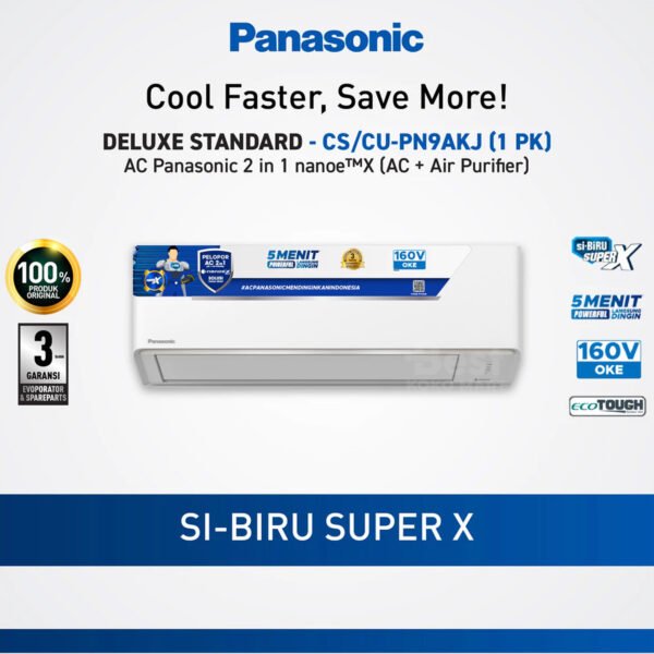 panasonic cs/cu pn9akj ac & purifier low voltage + nanoe x [1 pk] garansi resmi original