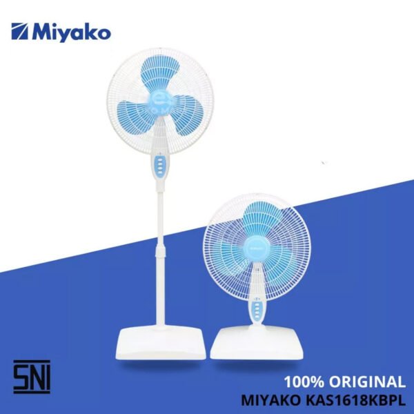 kipas angin miyako kas1618kbpl kipas meja & berdiri – stand fan 16 inch 2in1 kaki kotak jaring plastik garansi resmi original
