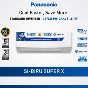 panasonic cs/cu pu12akj ac standard inverter [1.5 pk] garansi resmi original
