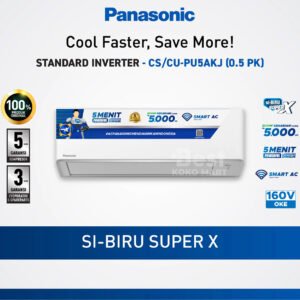 panasonic cs/cu pu5akj ac standard inverter [0.5 pk] garansi resmi original
