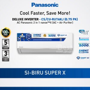 panasonic cs/cu ru7akj ac deluxe inverter nanoe x mark 2 [0.75 pk] garansi resmi original