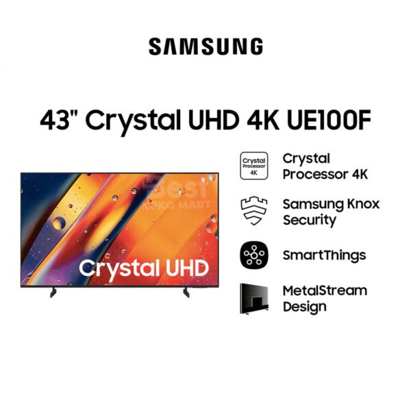 Samsung 43" Crystal UHD 4K U8000F Smart TV | Crystal Processor 4K | SmartThings | UA43U8000FKXXD - 43" U8000F Garansi Resmi Original