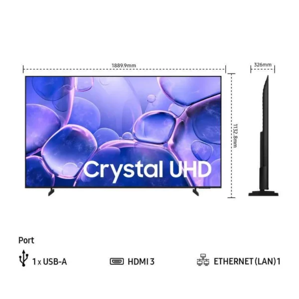 samsung 85" crystal uhd 4k u8000f smart tv | crystal processor 4k | smartthings | ua85u8000fkxxd garansi resmi original
