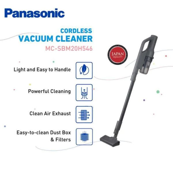 panasonic mc sbm20h546 cordless stick vacuum cleaner grey garansi resmi original