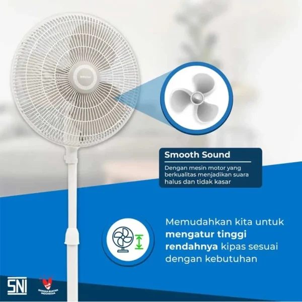 kipas angin miyako kas1607kpl – stand fan 16 inch kaki kotak 50 watt plastik garansi resmi original