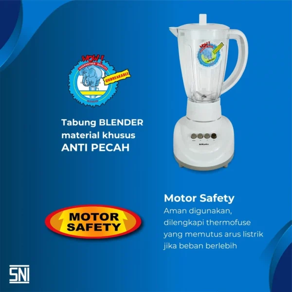 blender miyako bl152pf/apw plastik 1.5l 3in1 300w white garansi resmi original