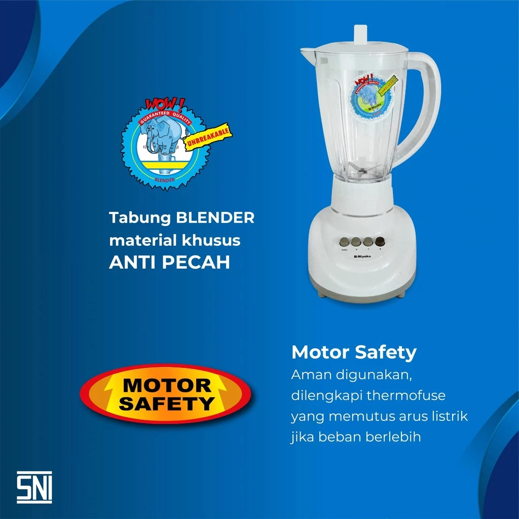 blender miyako bl152pf/apw plastik 1.5l 3in1 300w white garansi resmi original