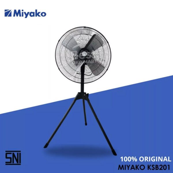 kipas angin miyako ksb201 stand fan 20in alumunium 150w garansi resmi original