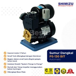 shimizu pompa air otomatis sumur dangkal with small pressure tank ps 130 bit garansi resmi original