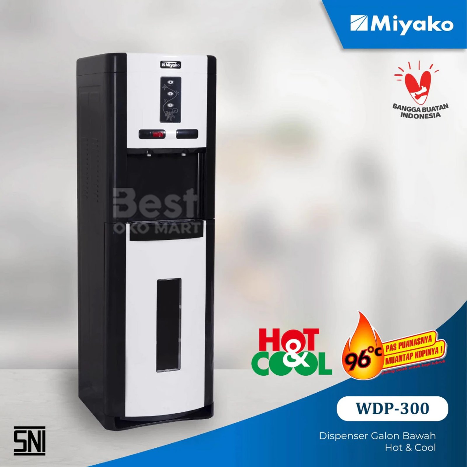 dispenser miyako wdp300 galon bawah [hot cool 15°] garansi resmi original