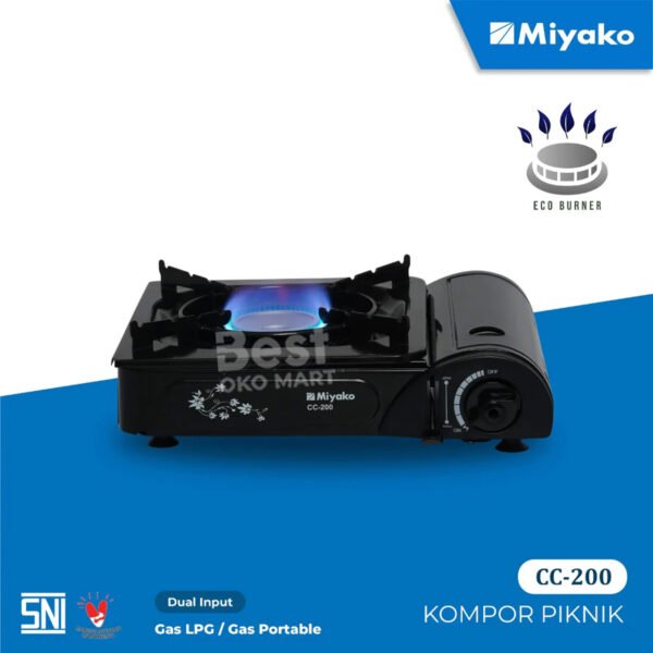 kompor portabel miyako cc200 hitam stove kompor piknik gas cartidge garansi resmi original