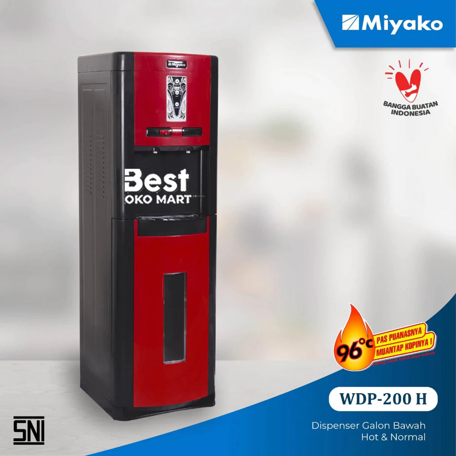 dispenser miyako wdp200 galon bawah (hot normal) merah garansi resmi original
