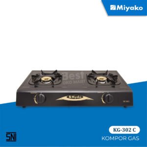 kompor gas miyako kg 302c [2 tungku] kg302c bahan ceflon anti gores garansi resmi original