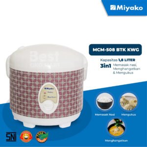 magic com miyako mcm508btkkwg magic warmer plus rice cooker [1,8 ltr] garansi resmi original