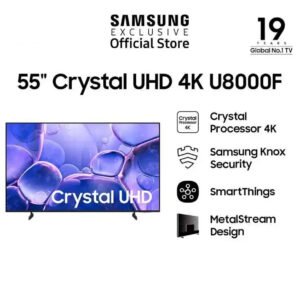 samsung 55" crystal uhd 4k u8000f smart tv | crystal processor 4k | smartthings | ua55u8000fkxxd garansi resmi original