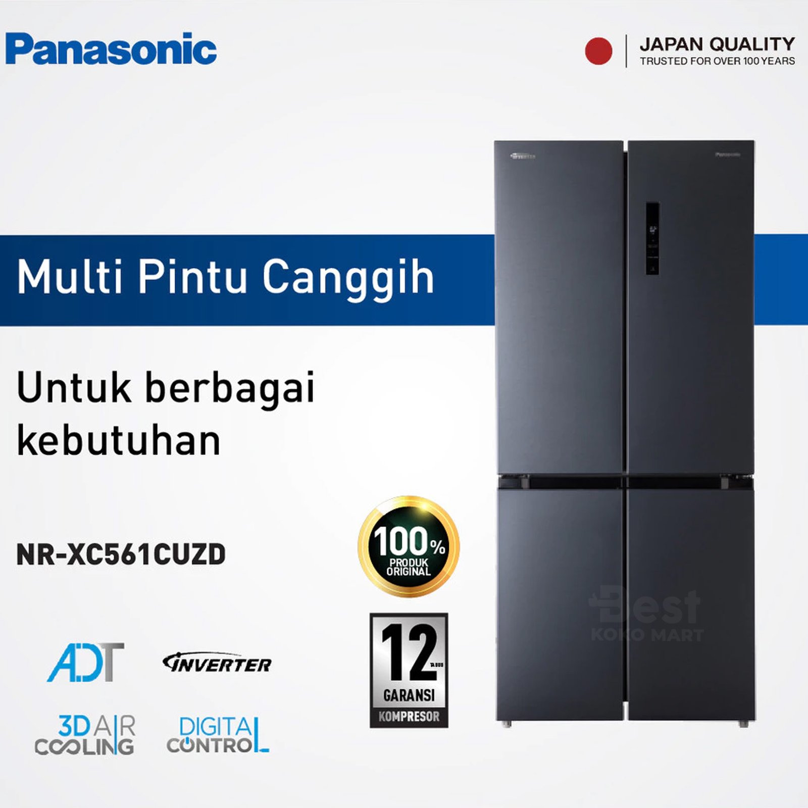 panasonic nr xc561cuzd kulkas multidoor inverter quattro black garansi resmi original panasonic nr xc561cuzd kulkas multidoor inverter quattro black garansi resmi original