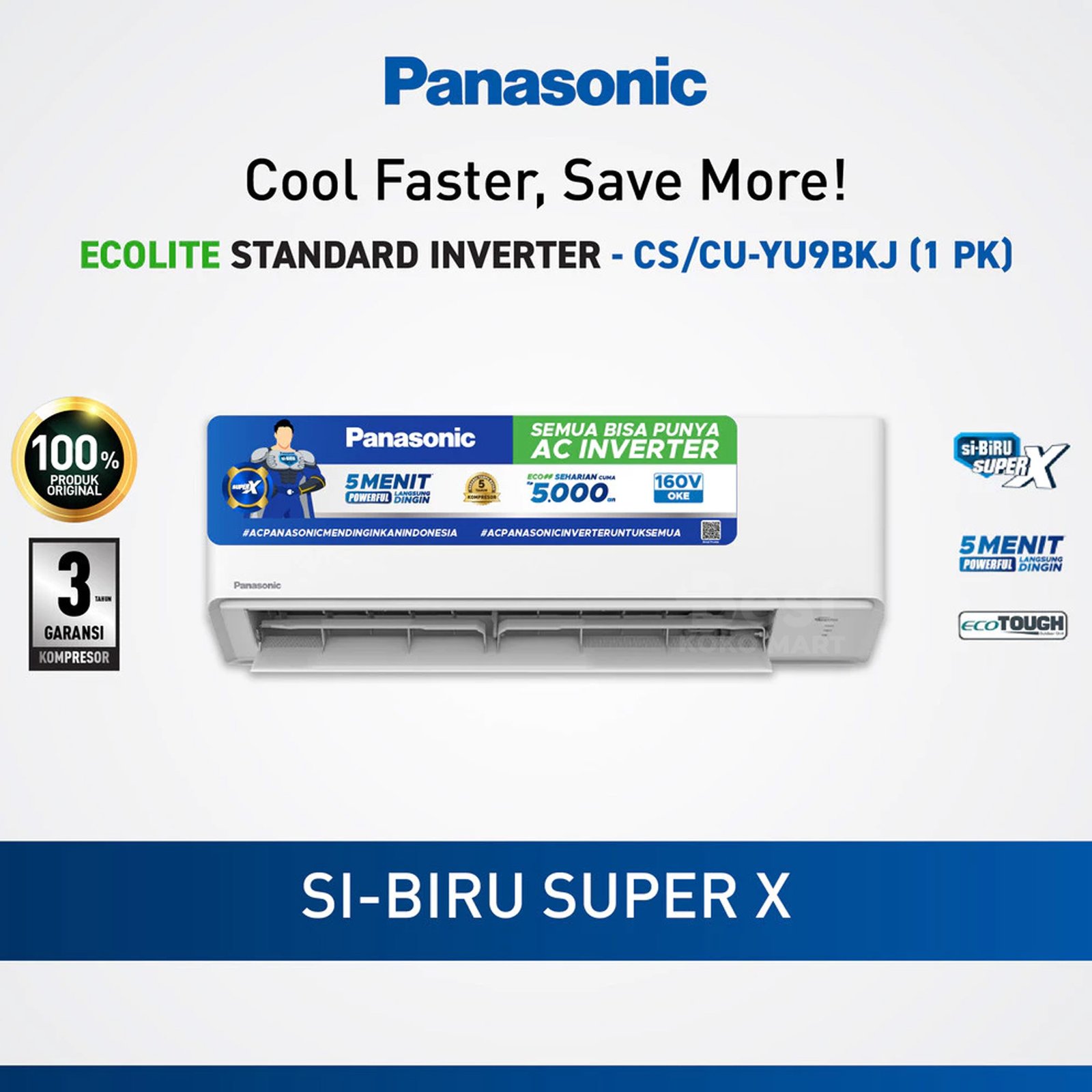 panasonic cs yu9bkj ac split inverter 1 pk | ecolite hemat energi & anti karat putih garansi resmi original panasonic cs yu9bkj ac split inverter 1 pk | ecolite hemat energi & anti karat putih garansi resmi original
