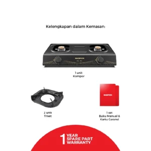 maspion kompor gas 2 tungku mkg 709 c garansi resmi original