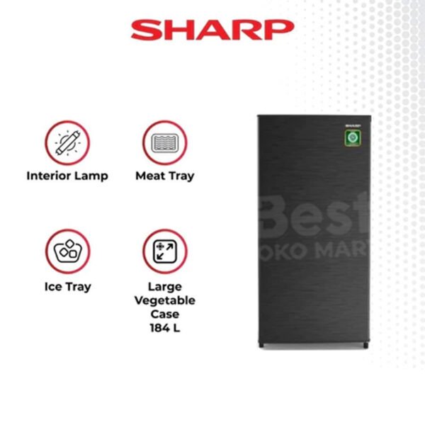 sharp kulkas 1 pintu 184l sj n192n hs / sjn 192 nhs 184 liter garansi resmi original