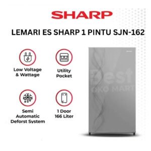lemari es sharp 162d aurora 1 pintu garansi resmi original
