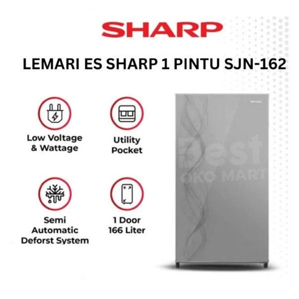 lemari es sharp 162d aurora 1 pintu garansi resmi original