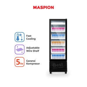 maspion lemari pendingin showcase 218 liter usg 218 nd c garansi resmi original