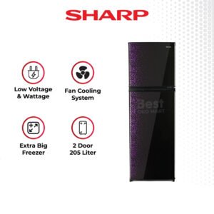 sharp kulkas 2 pintu sj 236mg gb shine magneglas series 187l garansi resmi original