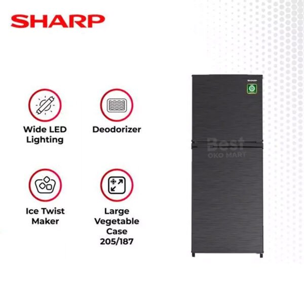 lemari es 2 pintu sharp sj 236 mn hs garansi resmi original