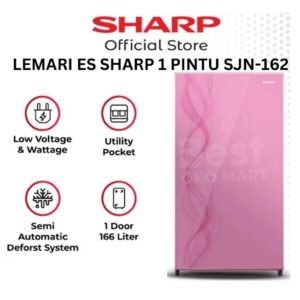 lemari es sharp 162d aurora 1 pintu garansi resmi original