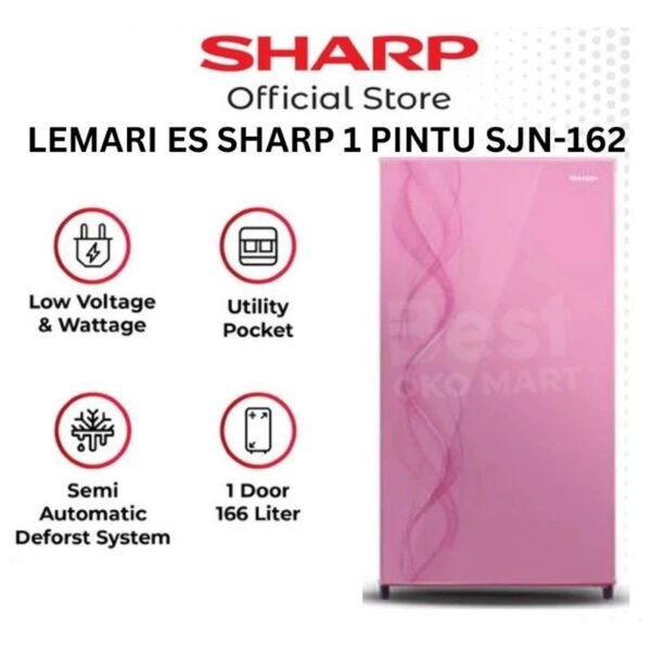 lemari es sharp 162d aurora 1 pintu garansi resmi original