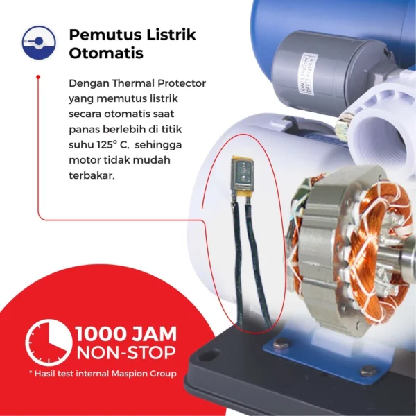 maspion water pump mesin pompa air otomatis mwp 129 pat garansi resmi original