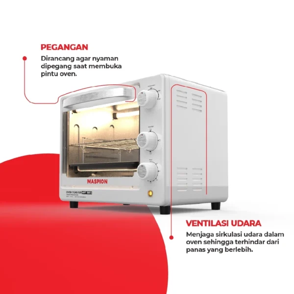 maspion oven toaster tungku pemanggang 18 liter mot 1801 s garansi resmi original