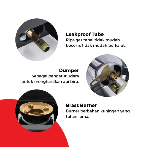 maspion kompor gas 2 tungku mkg 709 c garansi resmi original