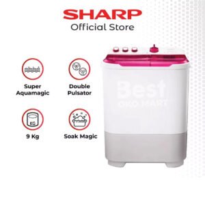 sharp mesin cuci twin tub es t95cr garansi resmi original