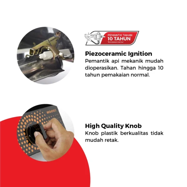 maspion kompor gas 1 tungku coating mks 810 c garansi resmi original