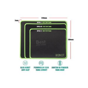 robot mousepad anti slip rp05 gaming polos hitam murah rubber original