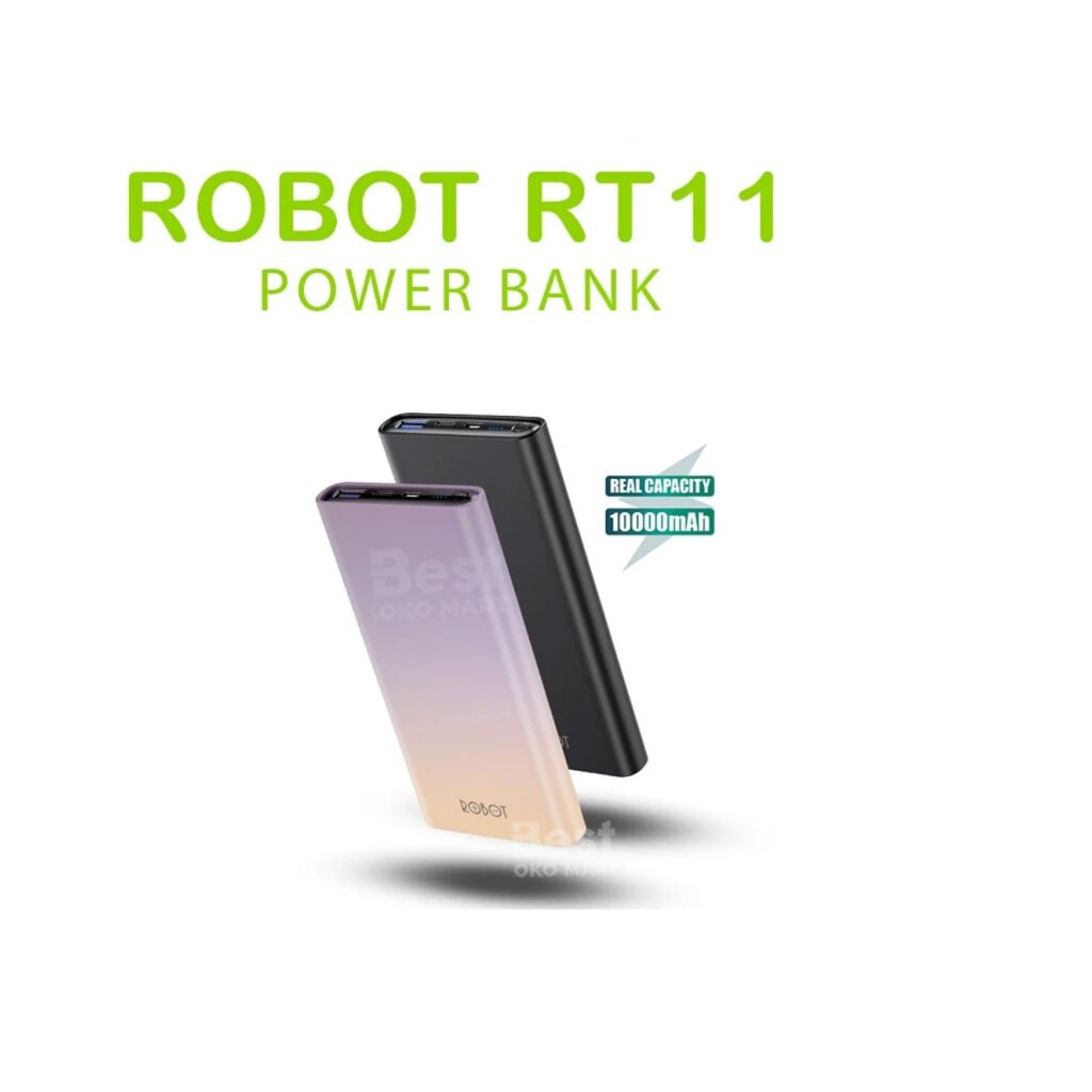 robot powerbank rt11 purple gradient gradasi 10000 mah dualinput output slim original garansi 1tahun