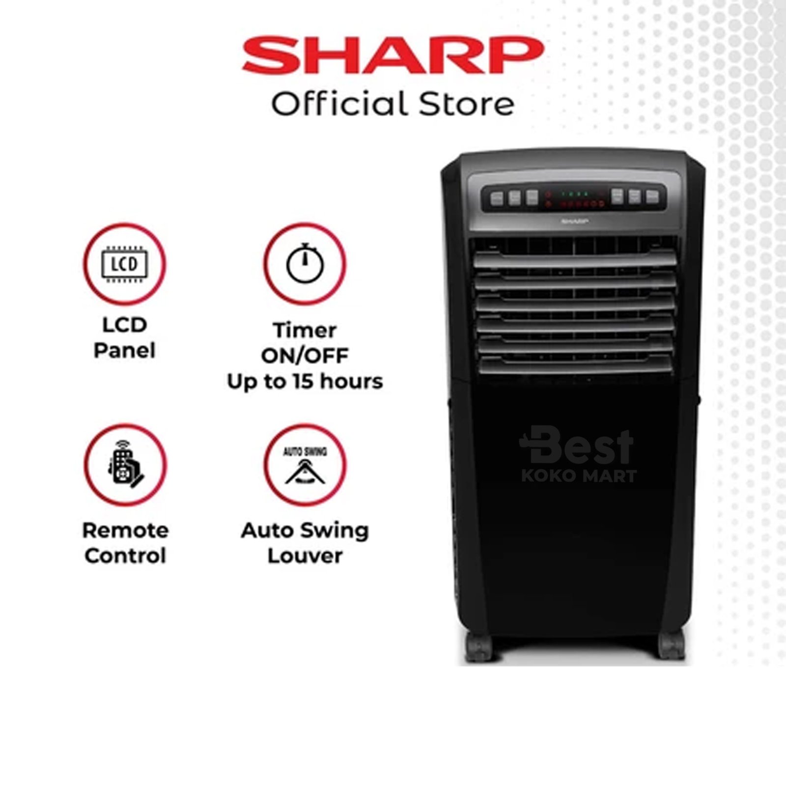sharp air cooler pj a55ty b garansi resmi original