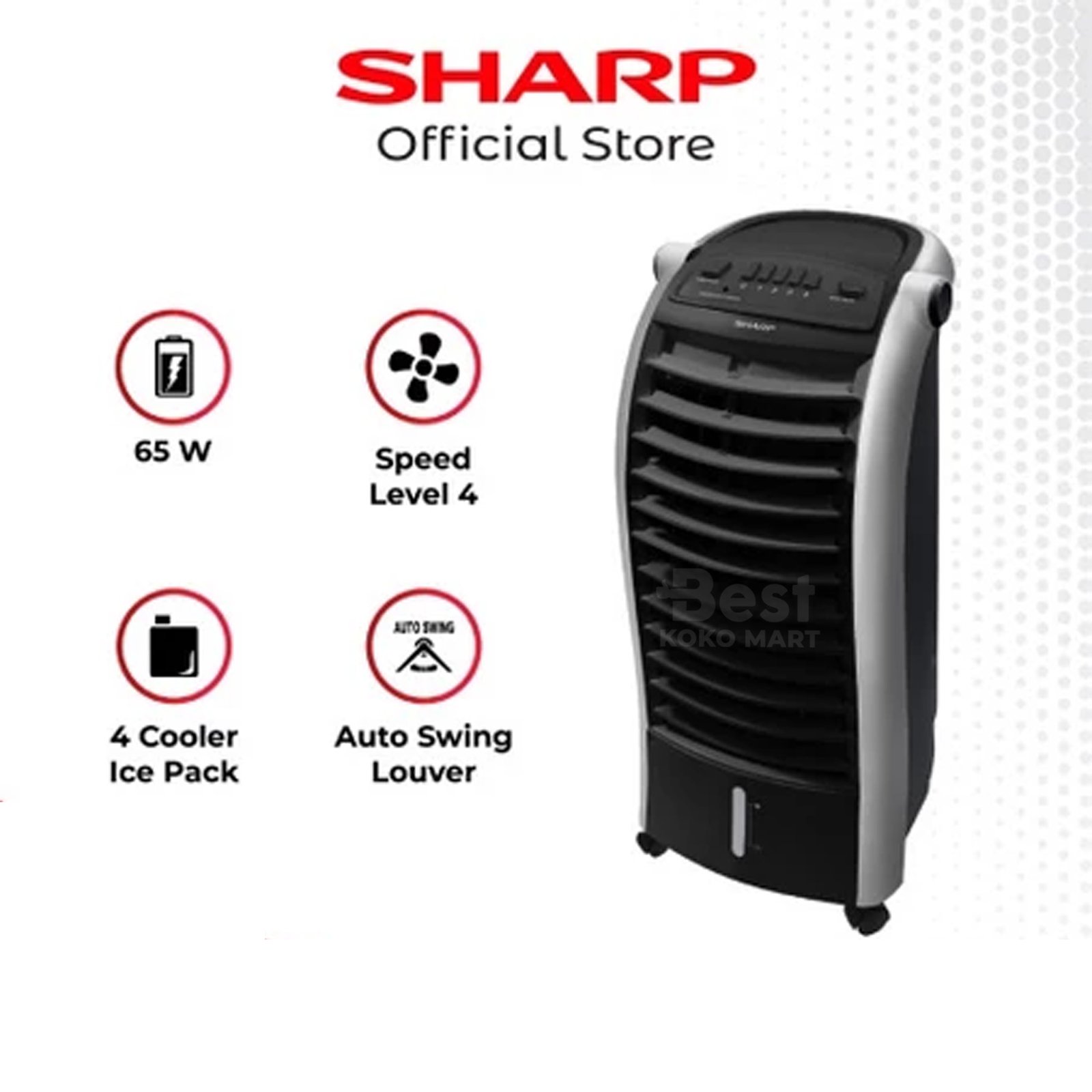 sharp air cooler with 4 ice pack pj a26my b garansi resmi original