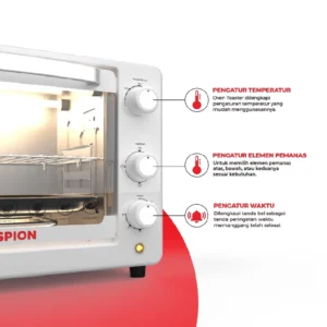 maspion oven toaster tungku pemanggang 18 liter mot 1801 s garansi resmi original