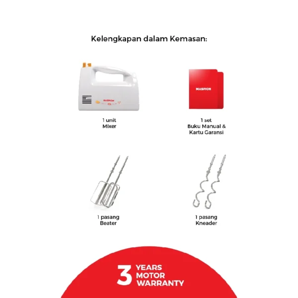 maspion electric hand mixer pencampur elektrik mt 1150 garansi resmi original