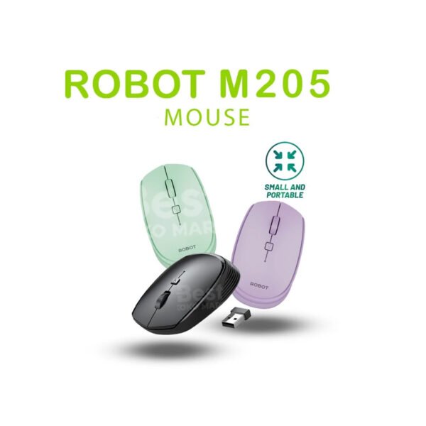 mouse wireless robot m205 2.4g 1600dpi receiver usb untuk pc laptop garansi resmi 1 tahun