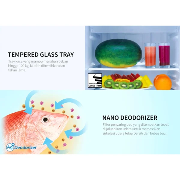 sharp kulkas 2 pintu sj 236mg gb shine magneglas series 187l garansi resmi original