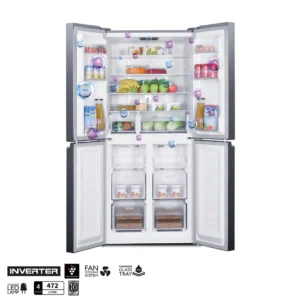 refrigerator 4 door side by side queen compact series sj if50pm ds garansi resmi original