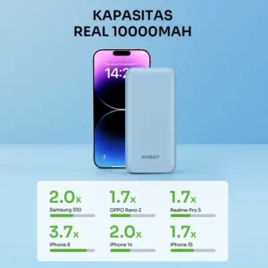 robot powerbank rt12 (upgrade dari rt180) 10000 mah dual input output slim original garansi 1 thn
