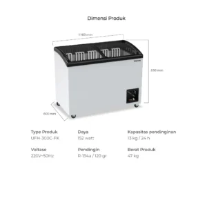 maspion freezer 300 liter ufh 300 c fk garansi resmi original